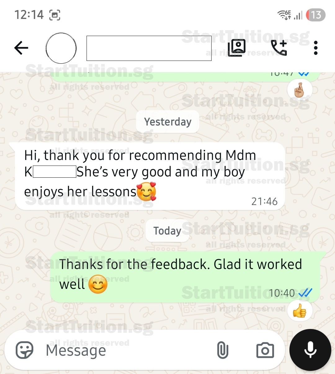 Parent testimonial A84352523VM